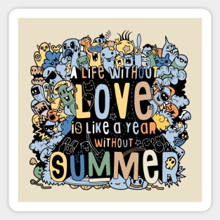 doodle life without love Sticker